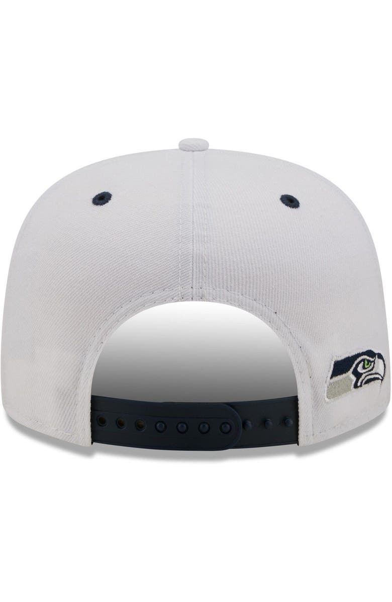 New Era Men's New Era White/College Navy Seattle Seahawks Sparky Original 9FIFTY Snapback Hat, Alternate, color, White