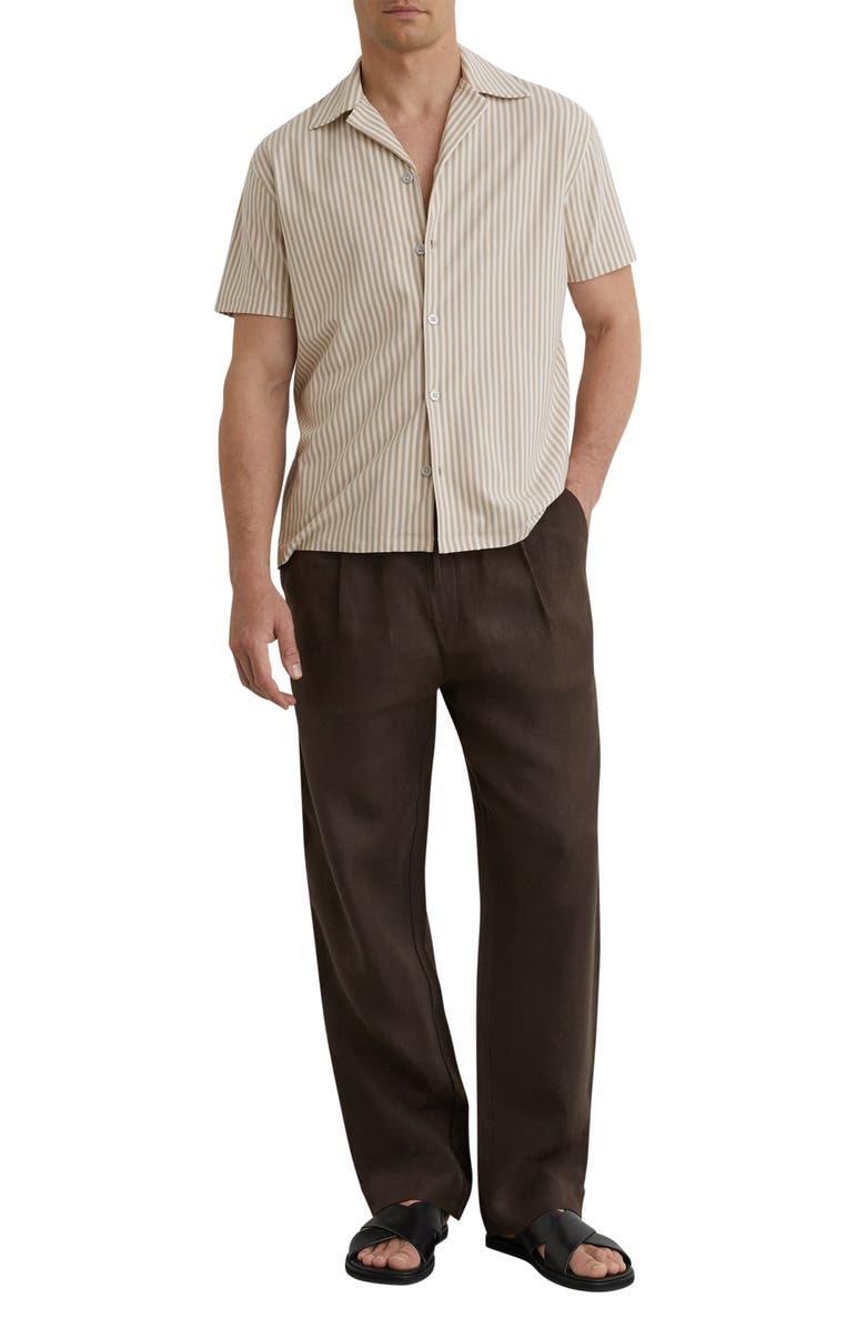 Reiss Aurelia Stripe Cotton Blend Camp Shirt, Alternate, color,