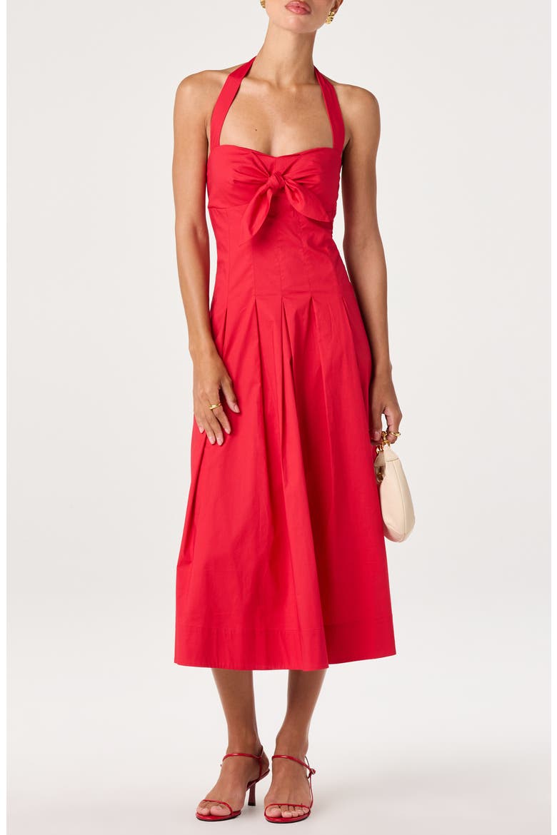 Janae Halter Midi Dress, Main, color, RED