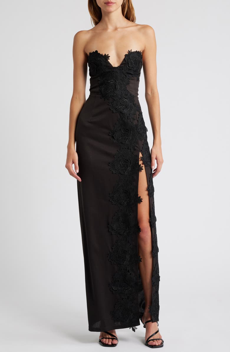 Lulus Elegant Mood Strapless Column Gown, Main, color, 