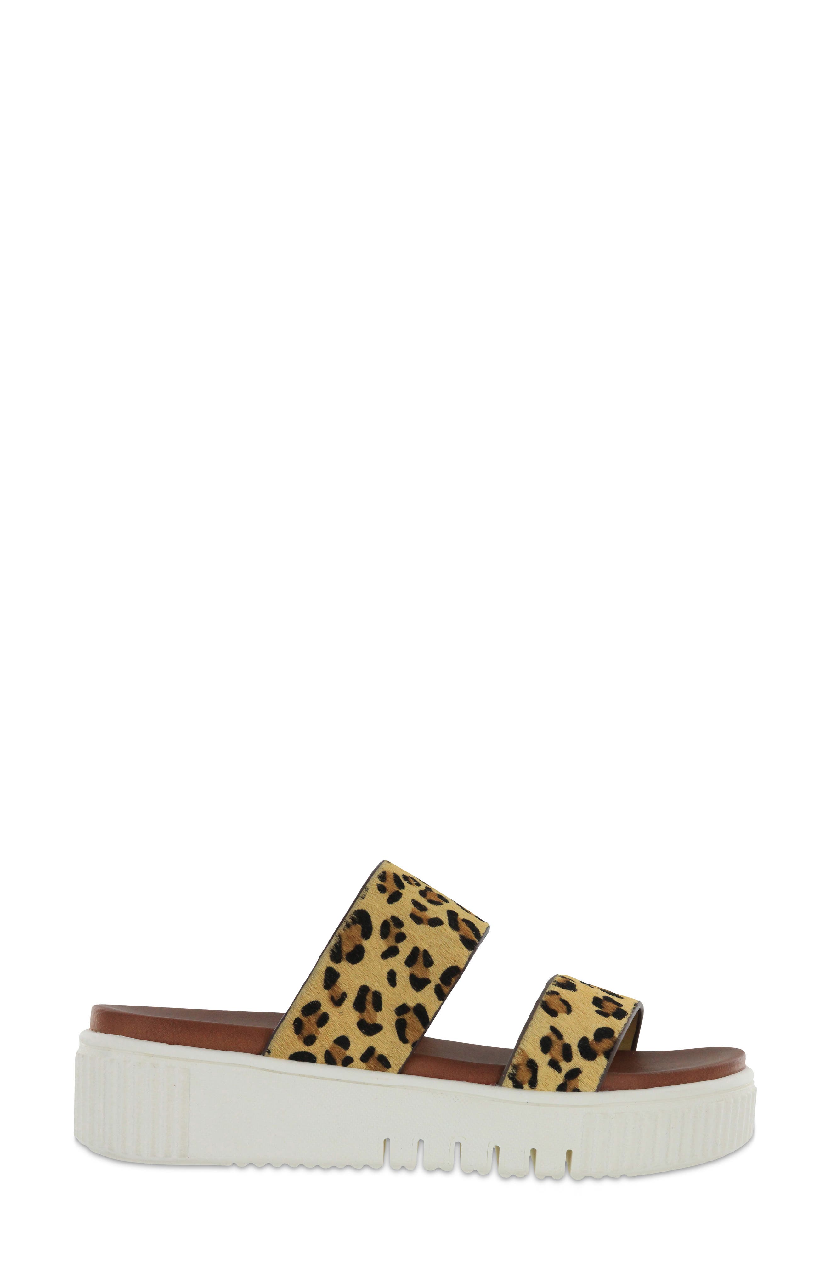 Jordi Platform Genuine Calf Hair Slide Sandal, Alternate, color, LEOPARD PRINT CALF HAIR