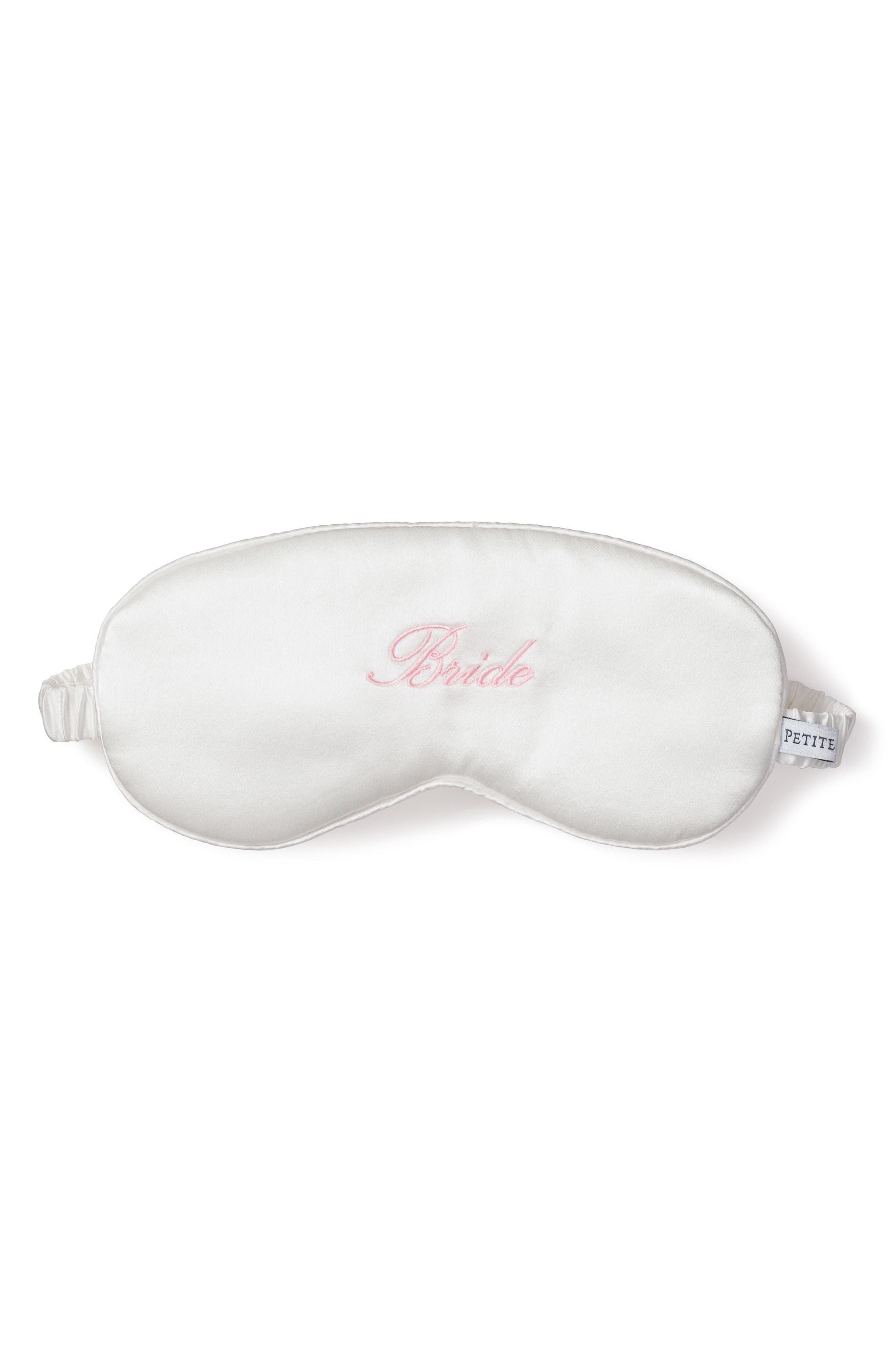 Petite Plume Bride Silk Sleep Mask in White 