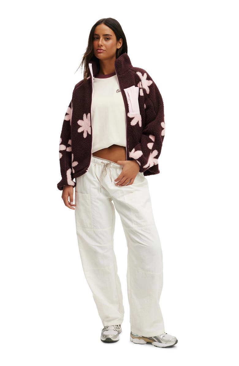 COTTON ON BODY Women's Active Long Sleeve Graphic Crew, Alternate, color, Coconut Milk Outdoors Club