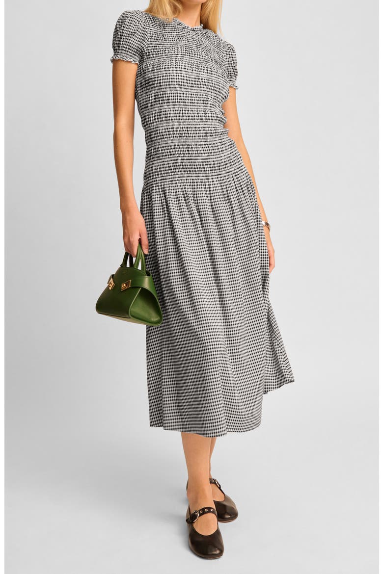 Kira Check Print Midi Dress, Main, color, REMY CHECK