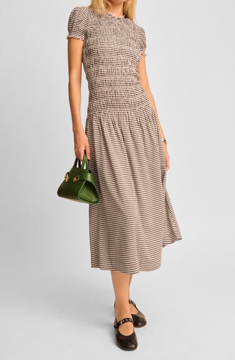 Kira Check Print Midi Dress