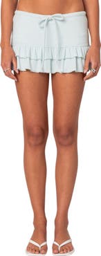 EDIKTED Delia Ruffle Terry Cloth Miniskort