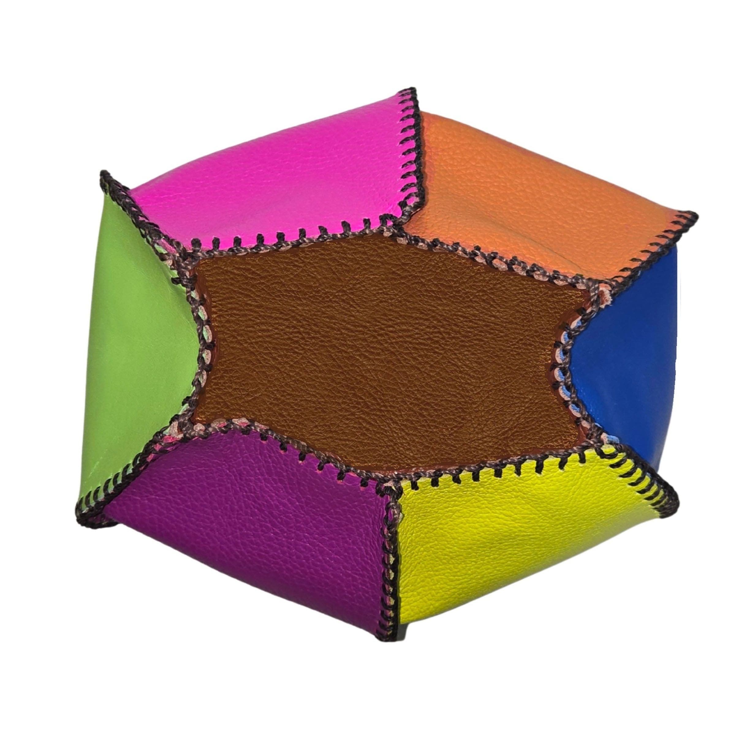 Tall Bucket Top Grain Leather Bag, Alternate, color, Rainbow