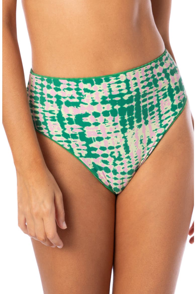 Enchanting Emerald Suzy Q Reversible High Waist Bikini Bottoms, Alternate, color, GREEN