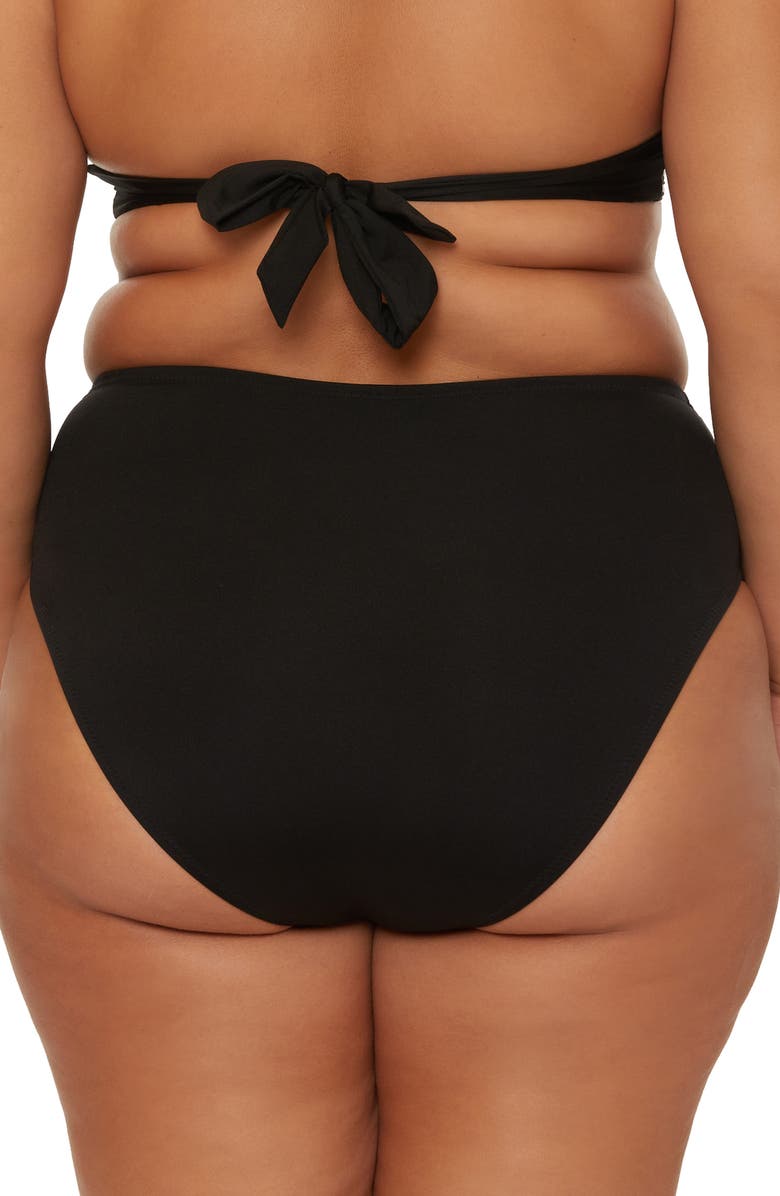 Trina Turk Monaco High Waist Swim Bottoms, Alternate, color, Black/ White