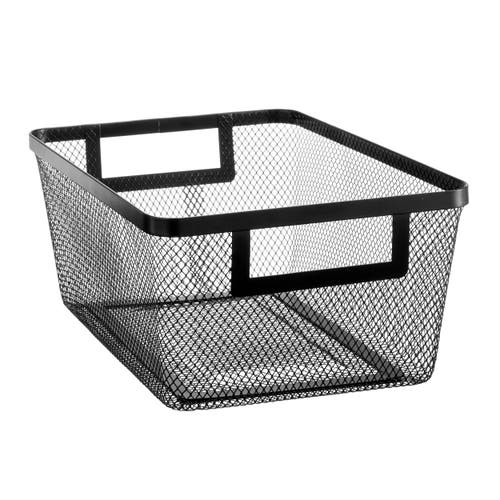 Mdesign Metal Mesh Pantry Basket With Handles In Black