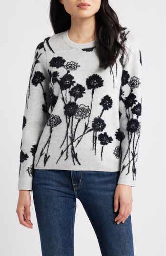 Liverpool Los Angeles Floral Jacquard Crewneck Sweater