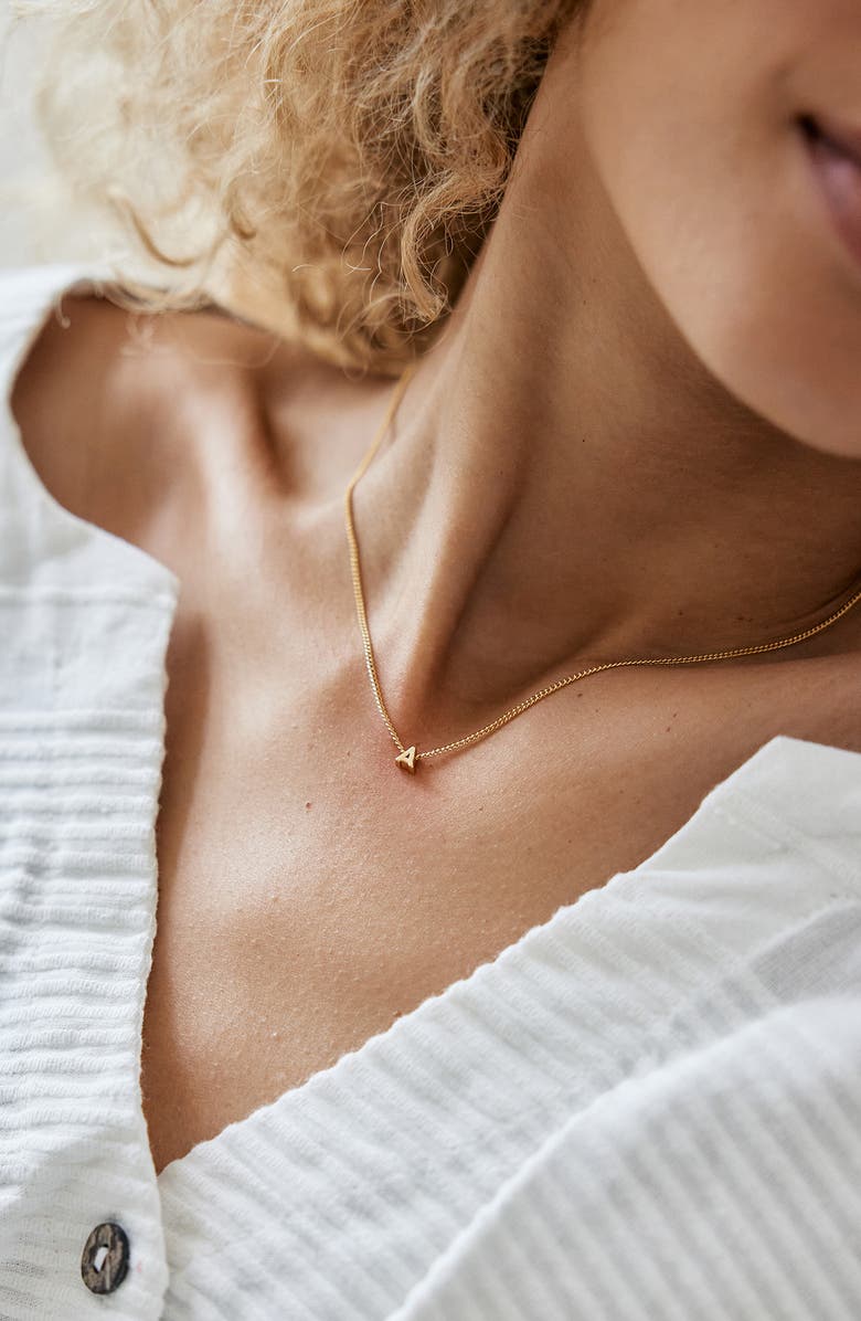 Brook and York Kira Mini Initial Pendant Necklace, Alternate, color, Gold A