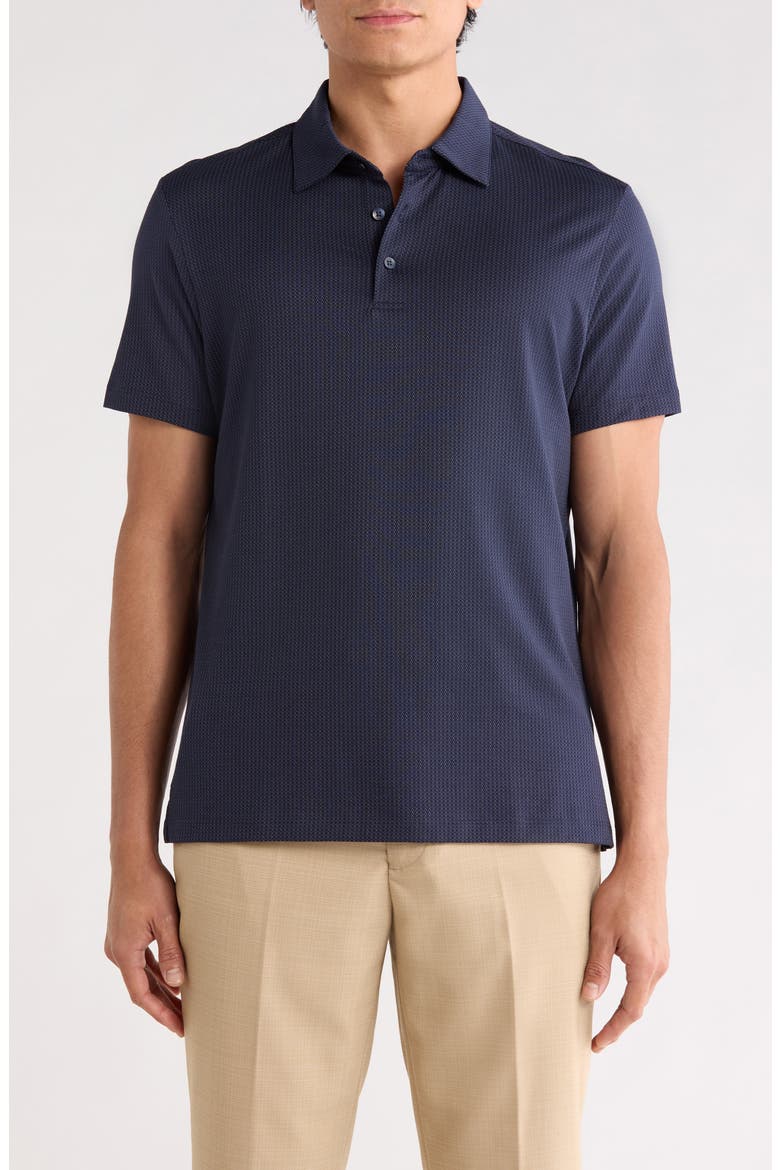 Skyler Cotton Blend Polo, Main, color, DARK CASPIAN