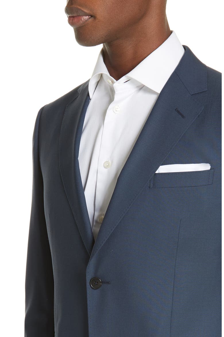 Trim Fit Solid Wool Travel Suit, Alternate, color, BRIGHT BLUE