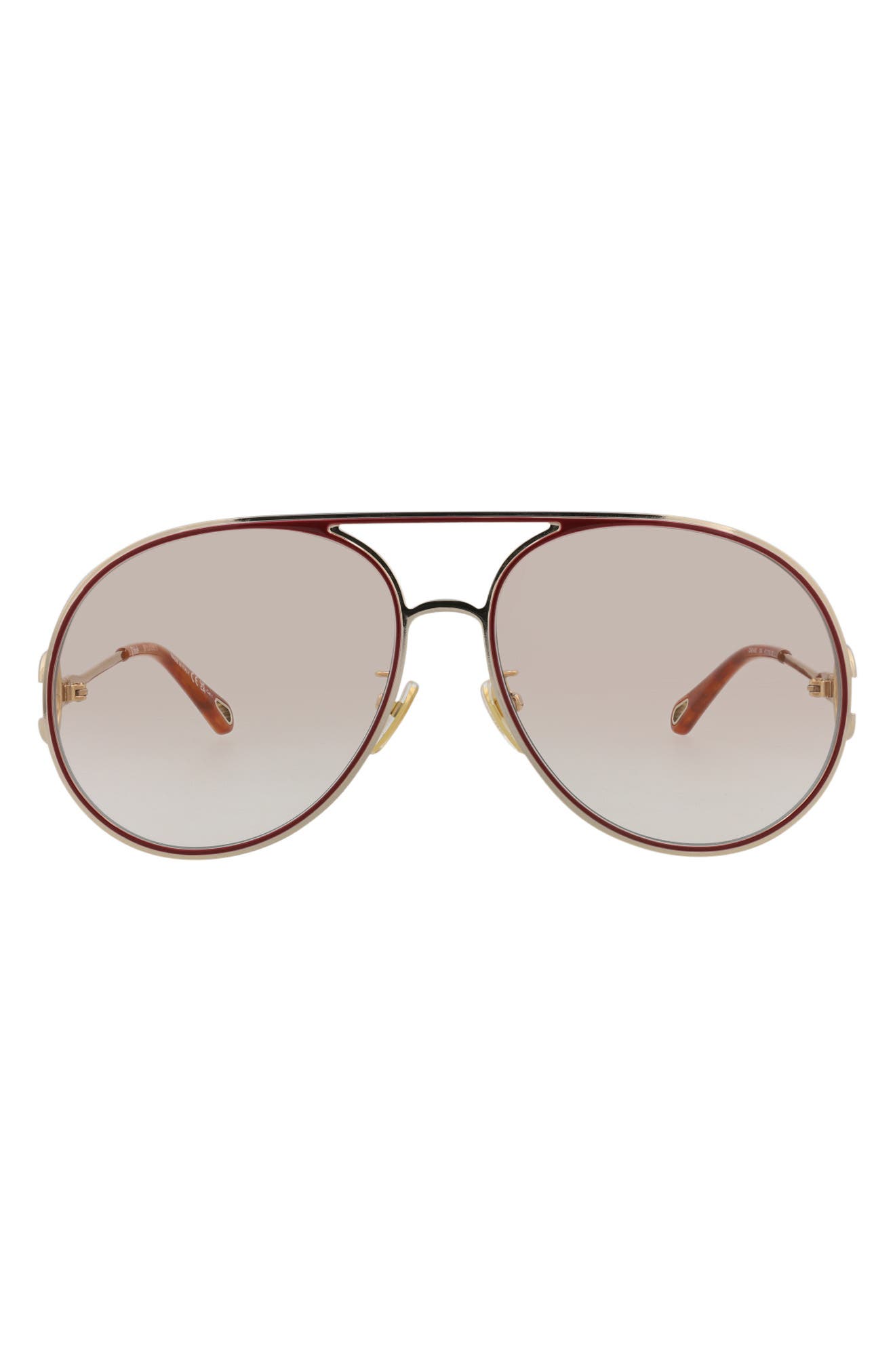 61mm Polarized Gradient Aviator Sunglasses