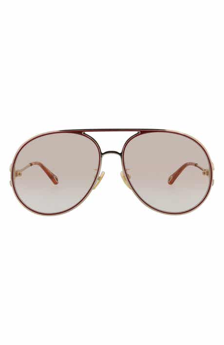 61mm Polarized Gradient Aviator Sunglasses