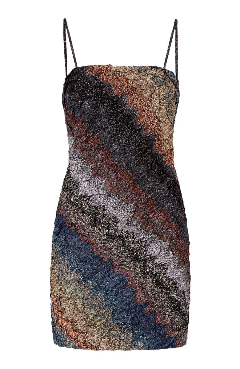 Missoni Mini Dress In Raschel Fabric, Alternate, color, Blue