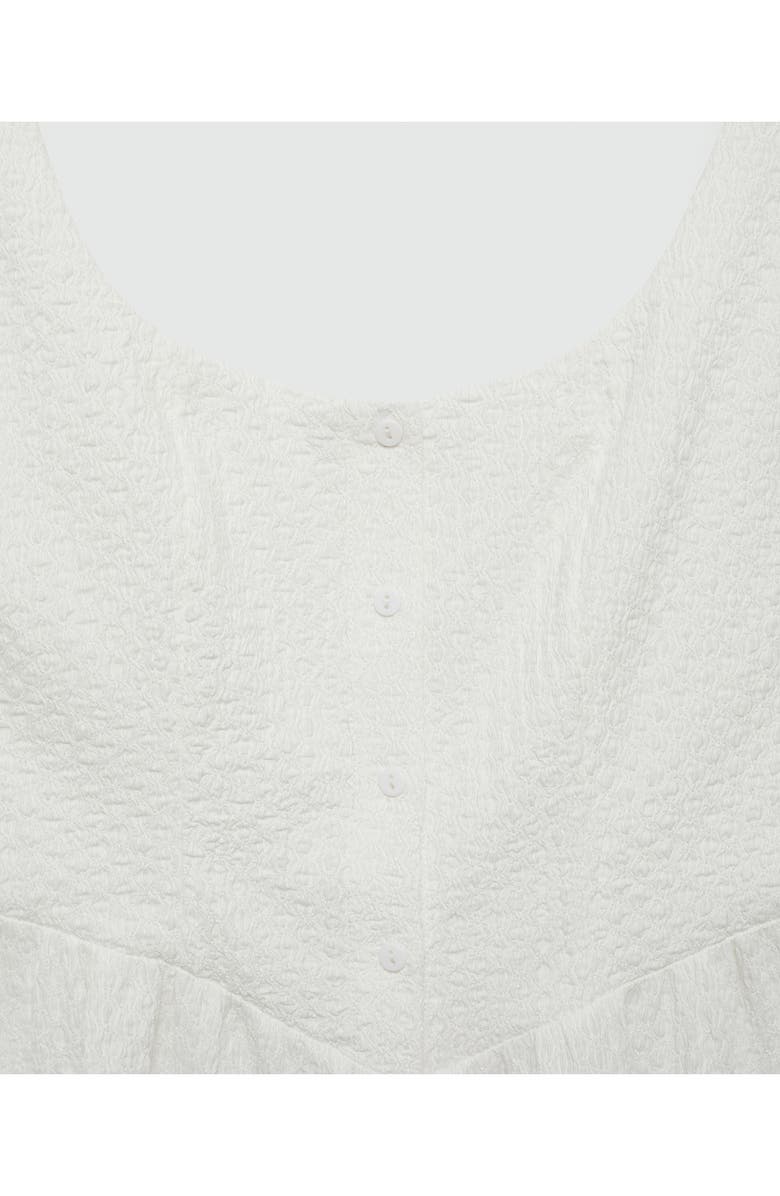 MANGO Textured Button-Up Dress, Alternate, color, White