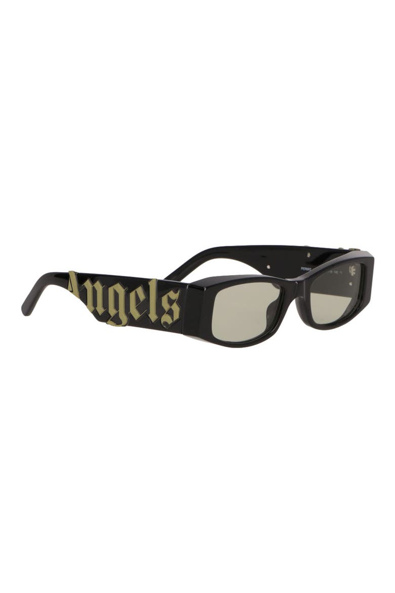 Angel Rectangular Sunglasses, Alternate, color, BLACK - GREEN