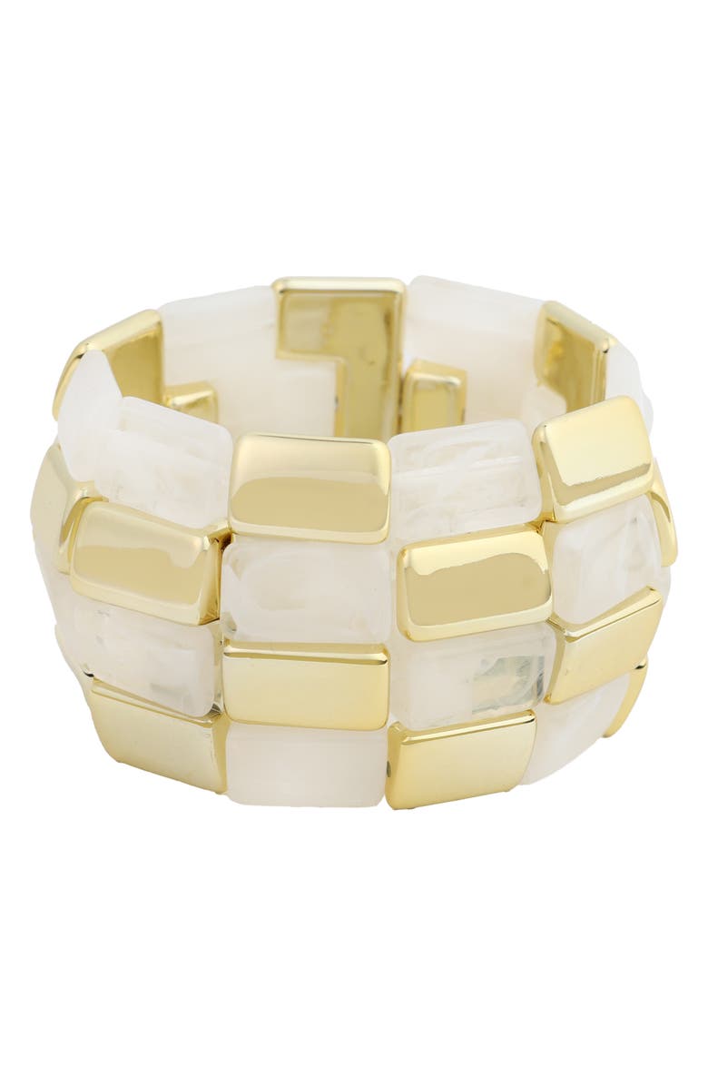 Panacea Beaded Stretch Bracelet, Main, color, White