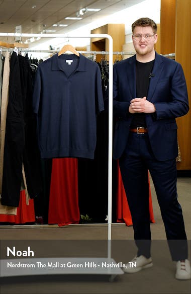 Reiss Duchie Johnny Collar Short Sleeve Wool Polo Sweater Nordstrom