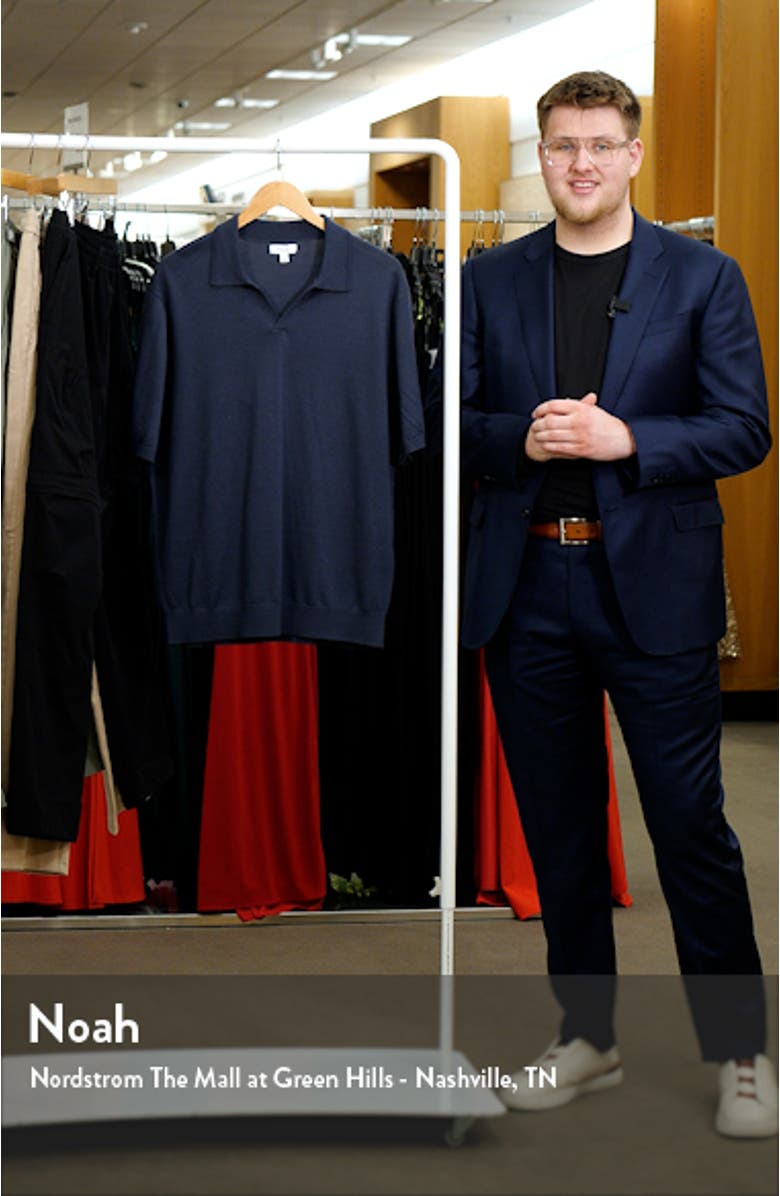 Duchie Johnny Collar Short Sleeve Wool Polo Sweater, sales video thumbnail