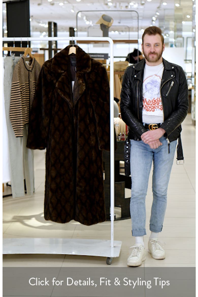 Diamond Pattern Faux Fur Coat video