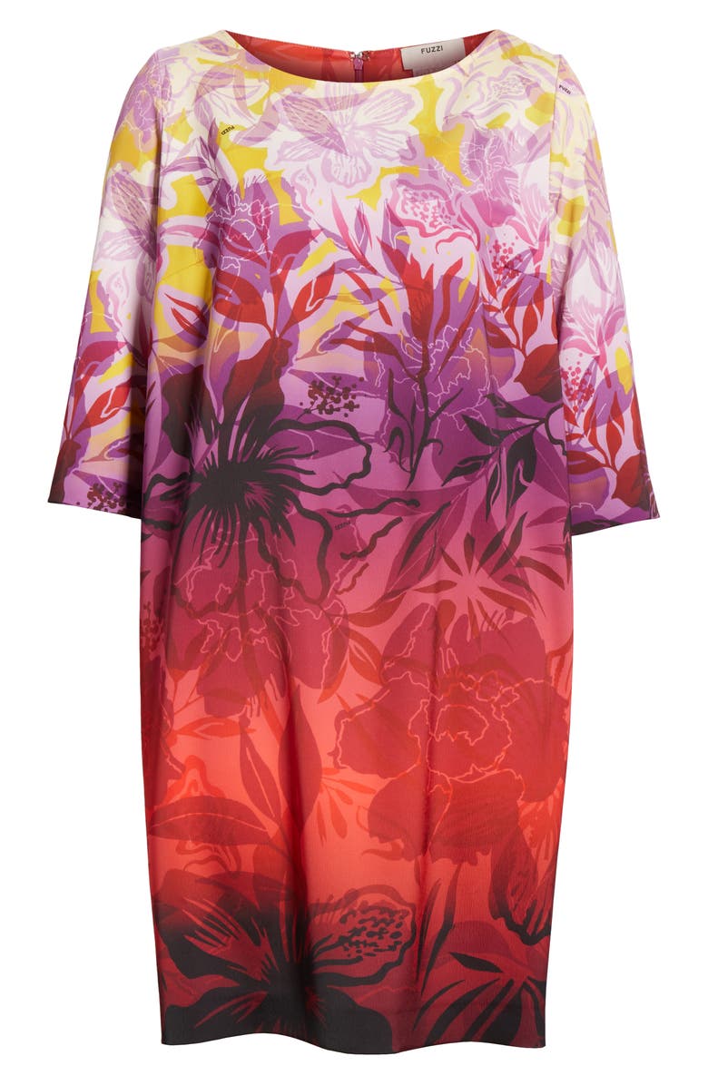Fuzzi Dégradé Floral Shift Minidress, Alternate, color,