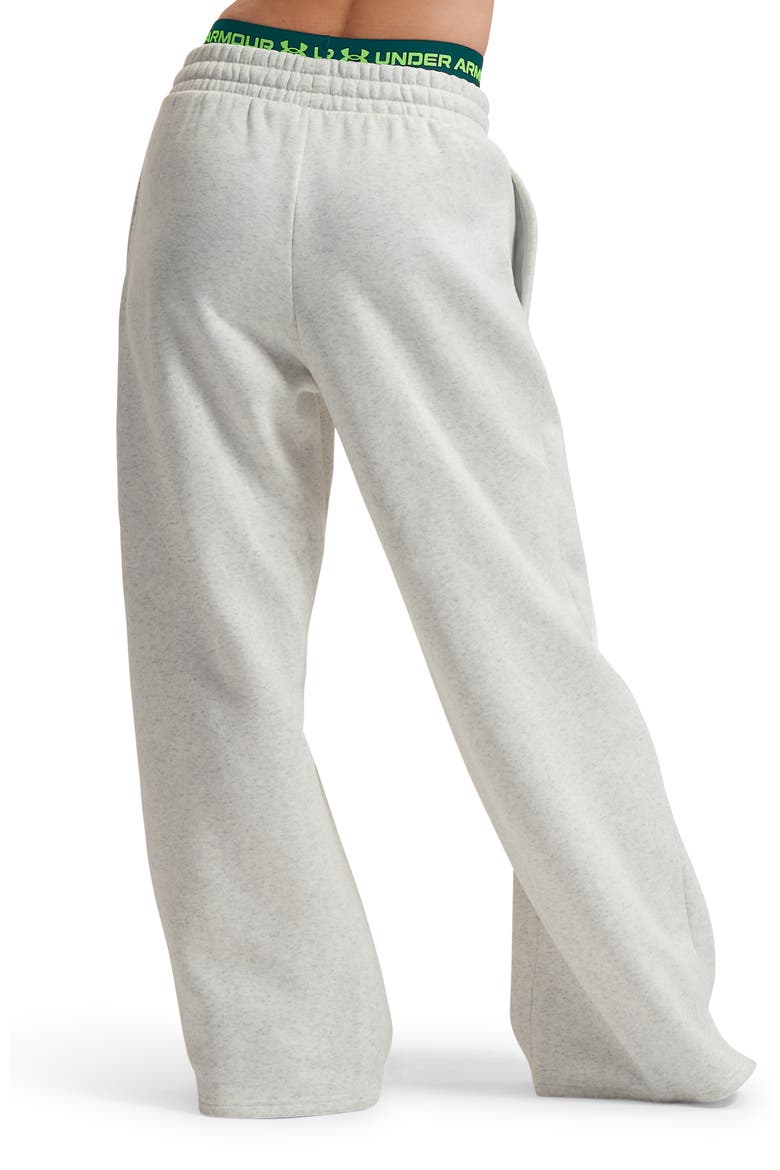 Icon Fleece Wide Leg Sweatpants, Alternate, color, DISTANT GRAY HEATHER / / WHITE
