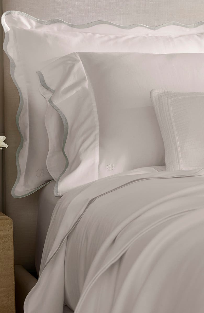 Boll & Branch Signature Curved Edge Organic Cotton Sheet Set, Alternate, color, White/ Mist