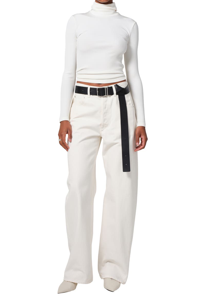 Caradene Turtleneck Rib Top, Alternate, color, IVORY
