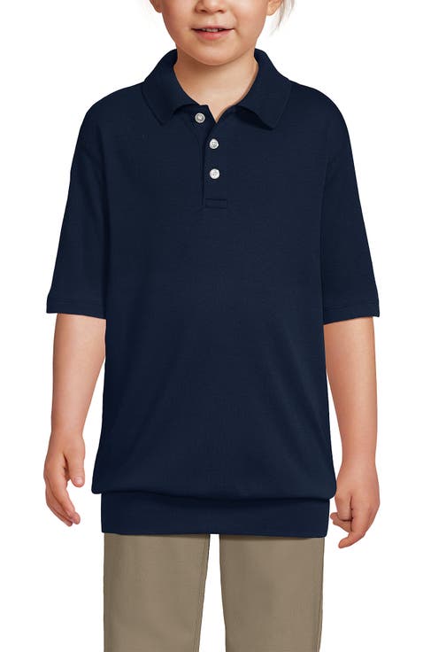 School Uniform Big Kids Short Sleeve Banded Bottom Polo Shirt