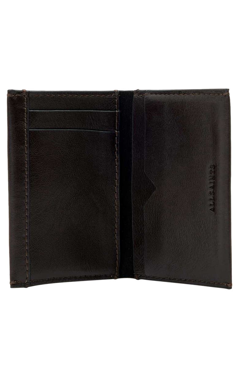 AllSaints Leather Bifold Wallet, Alternate, color, Bitter Brown