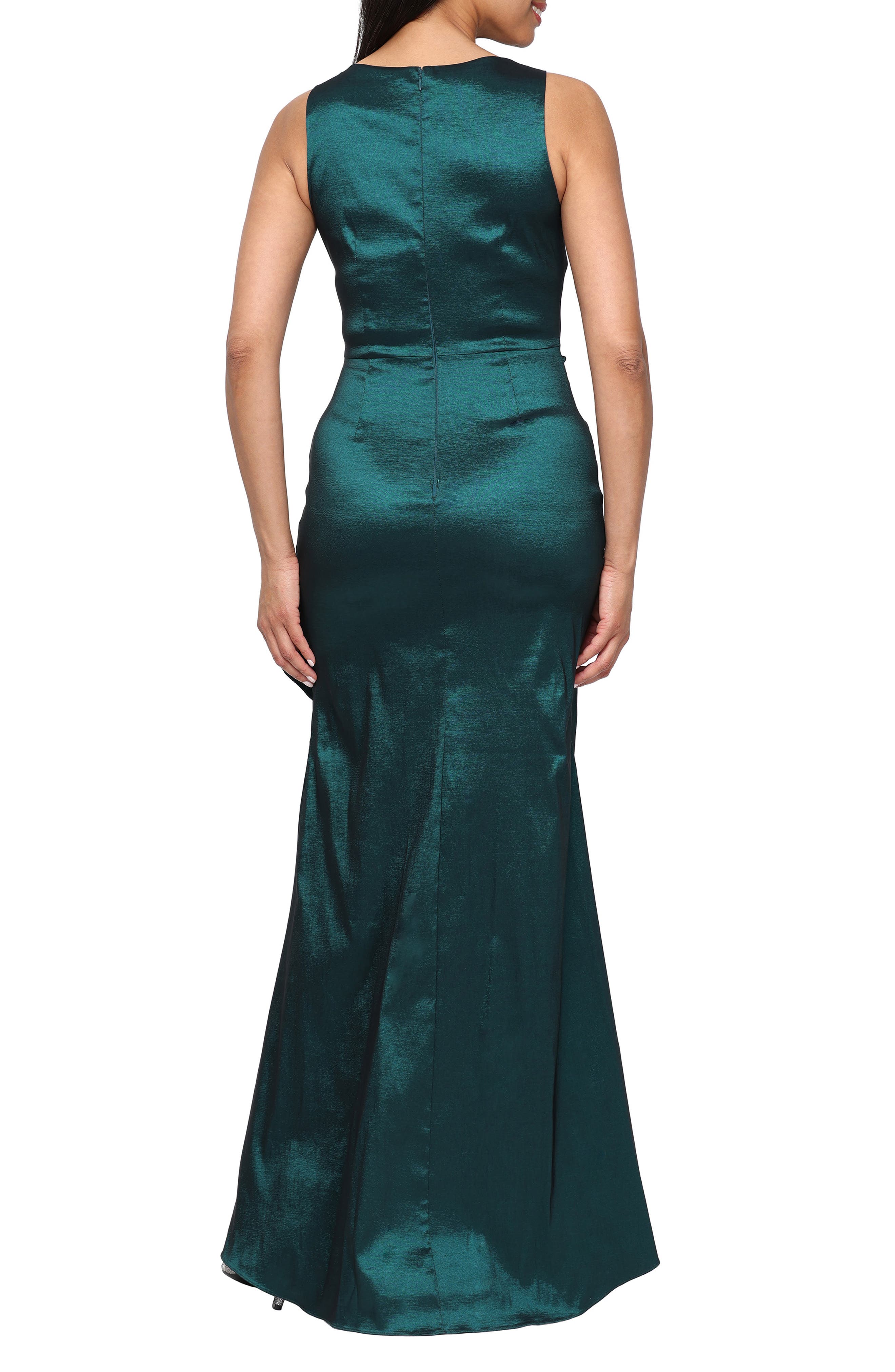 Alex Evenings Side Ruched Satin Stretch Taffeta Gown (Women) | Nordstrom