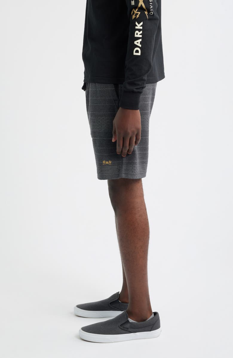 DARK SEAS Cyrus Stripe French Terry Drawstring Shorts, Alternate, color, Black