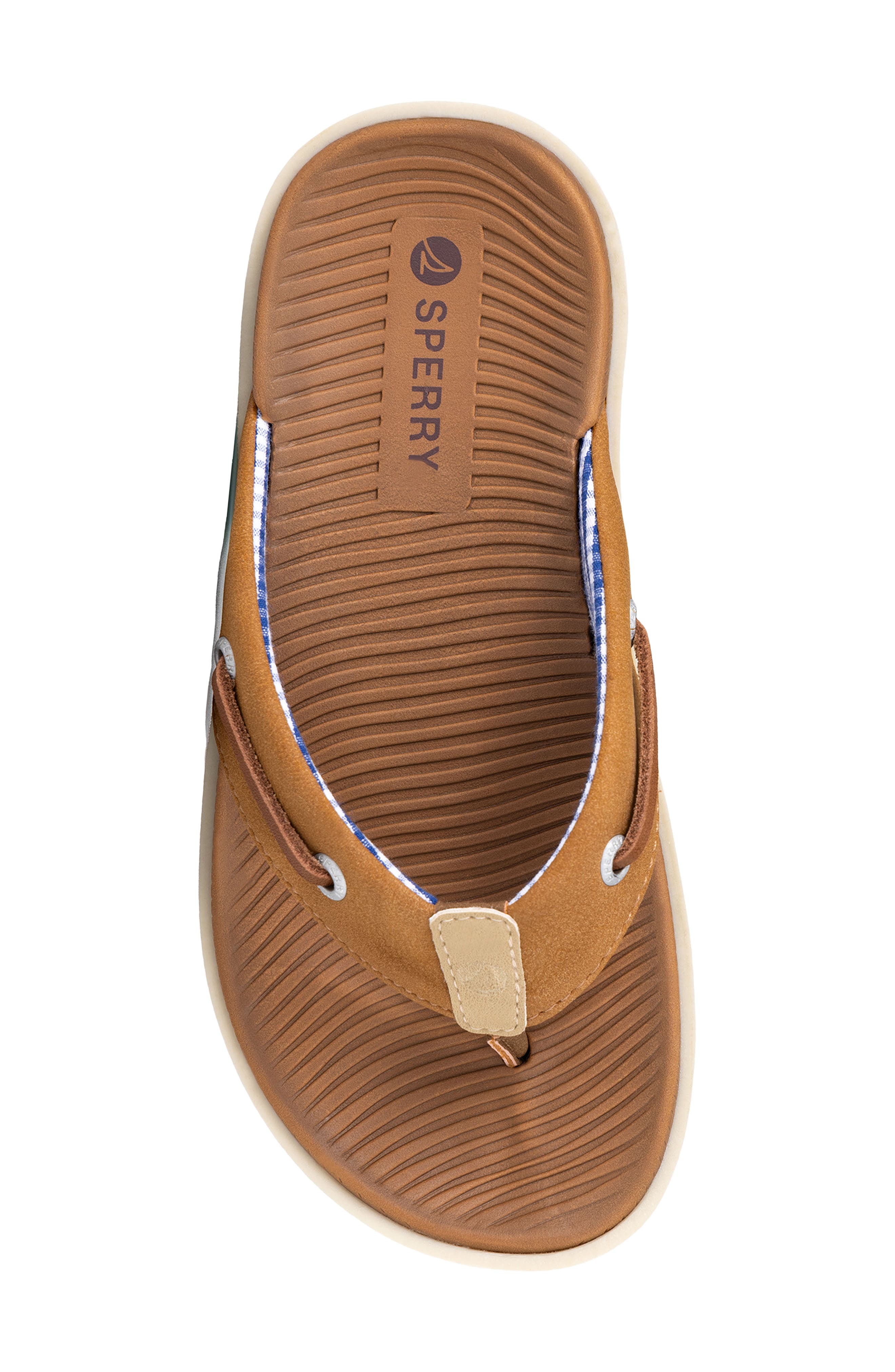 Sperry Kids' Seafish Flip Flop, Alternate, color, Honey Caramel