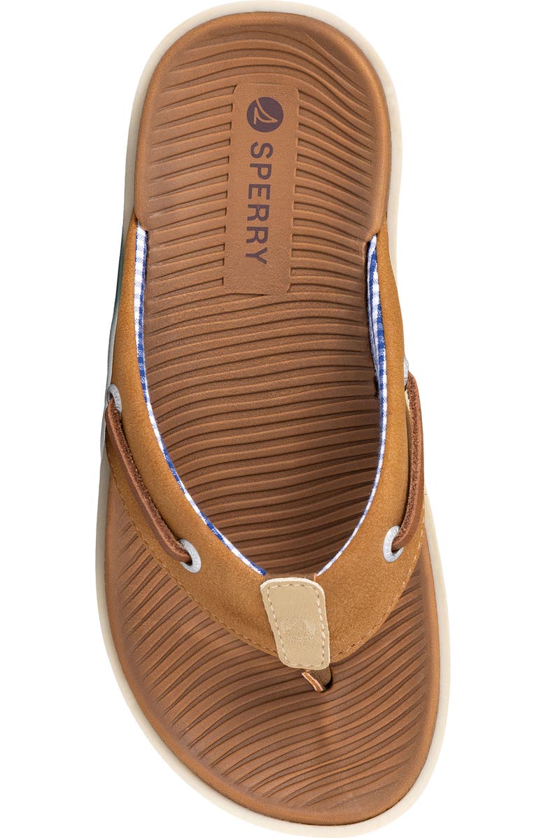 Sperry Kids' Seafish Flip Flop, Alternate, color, Honey Caramel