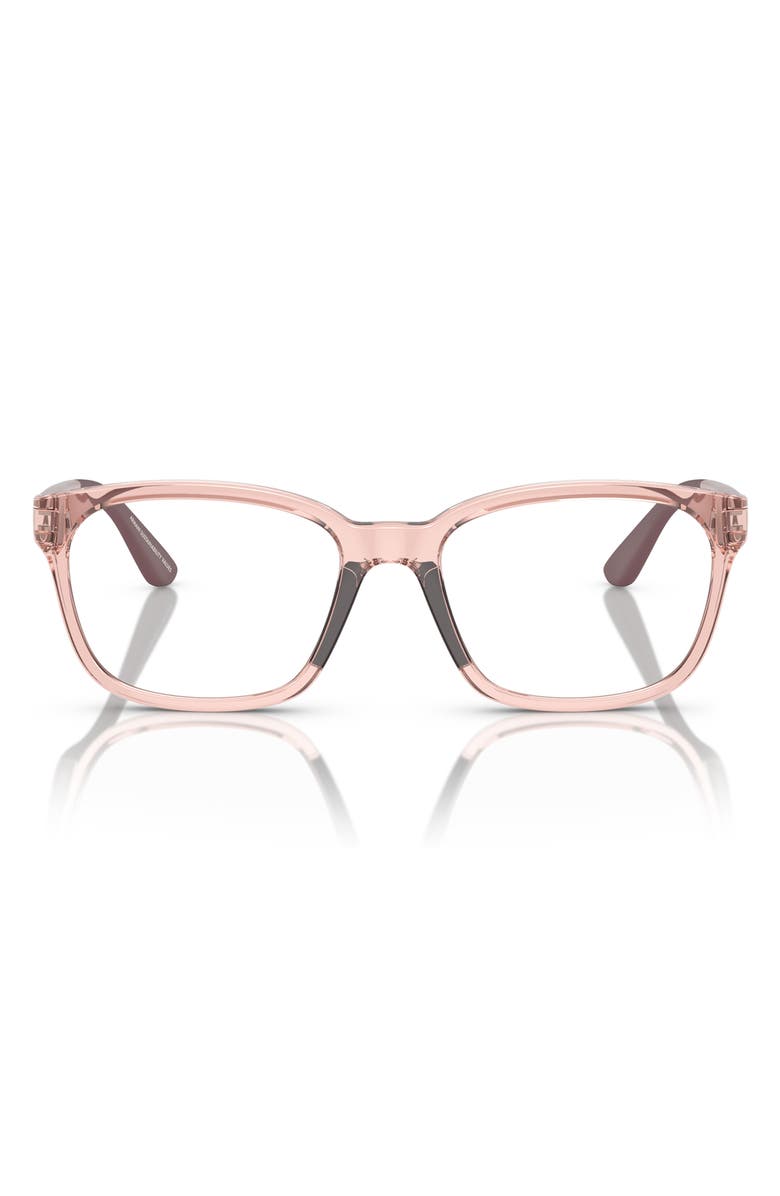 Emporio Armani 49mm Pillow Optical Glasses, Main, color, Shiny Pink / Demo Lens