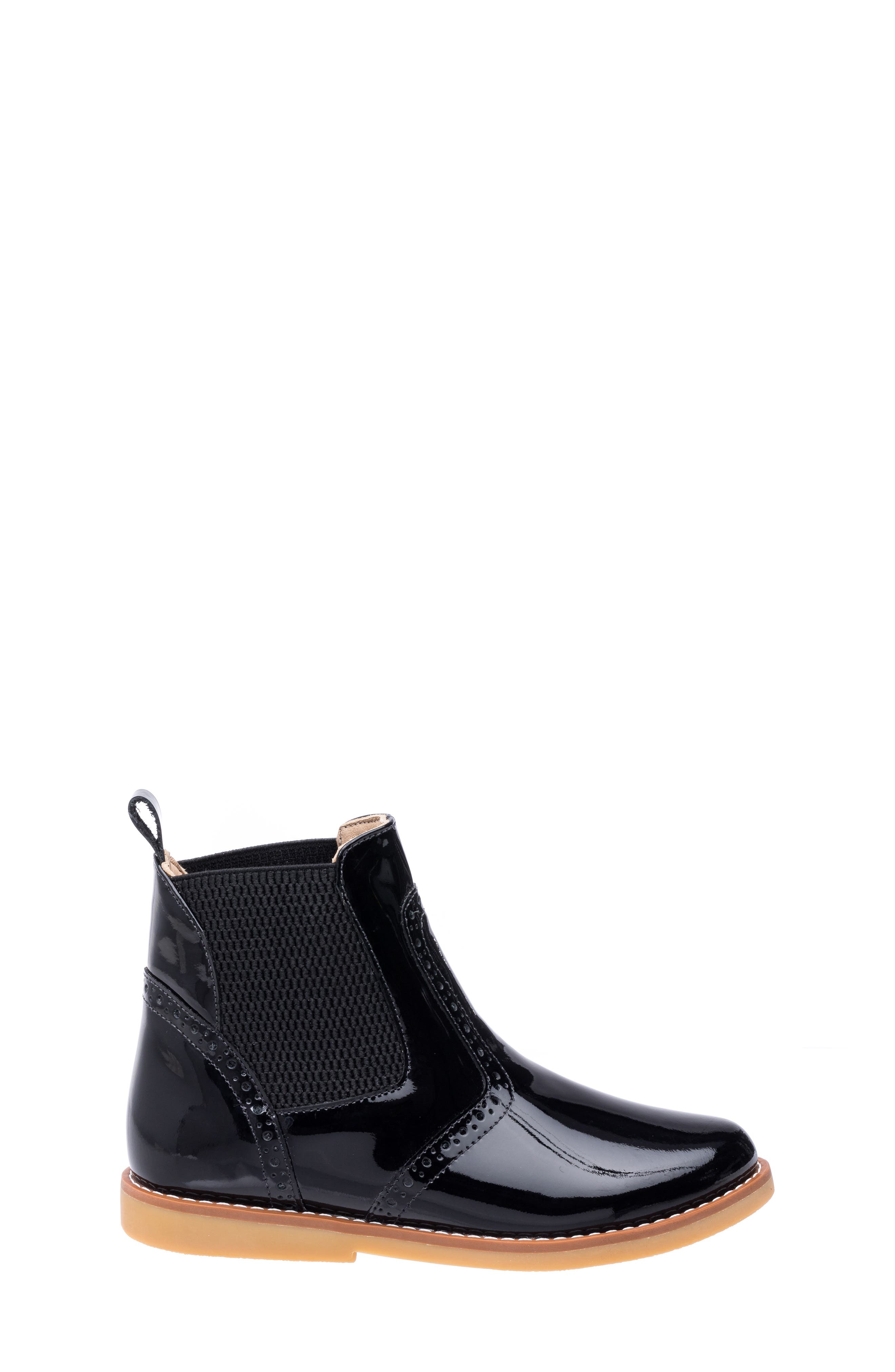 Elephantito Kids' Brogue Chelsea Boot, Alternate, color, Patent Black