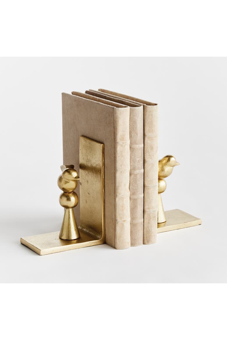 Birdsong Bookends Set of 2, Alternate, color, Gold