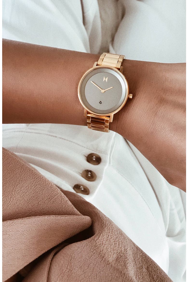 MVMT Signature Bracelet Watch, 34mm, Alternate, color, GOLD/ TAUPE/ GOLD