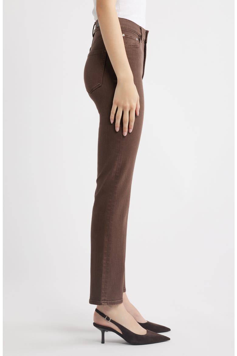 Halle High Waist Straight Leg Jeans, Alternate, color, BROWNSTONE