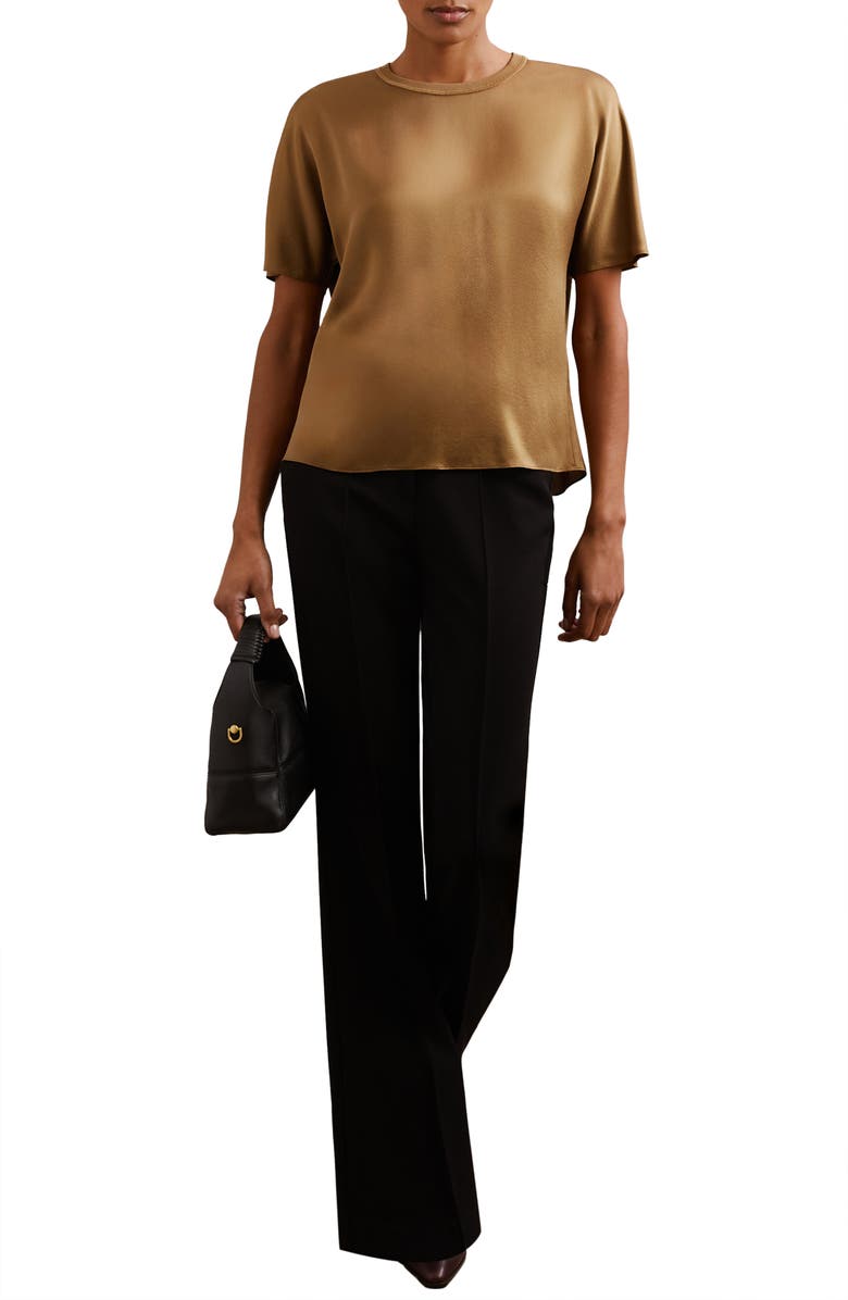 Reiss Lena Silk Top, Alternate, color, Camel