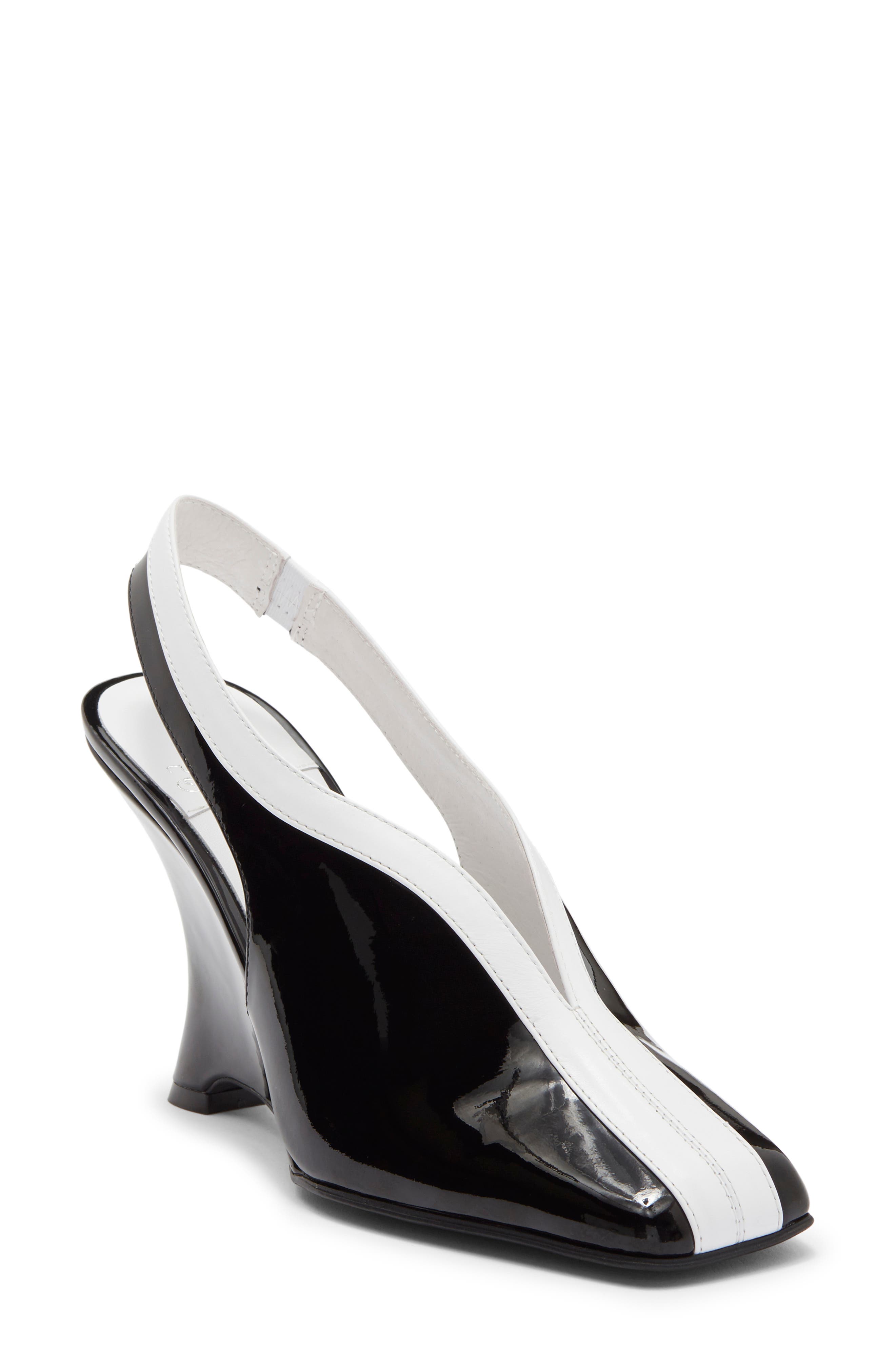 Straits Slingback Pump, Main, color, BLACK WHITE COMBO