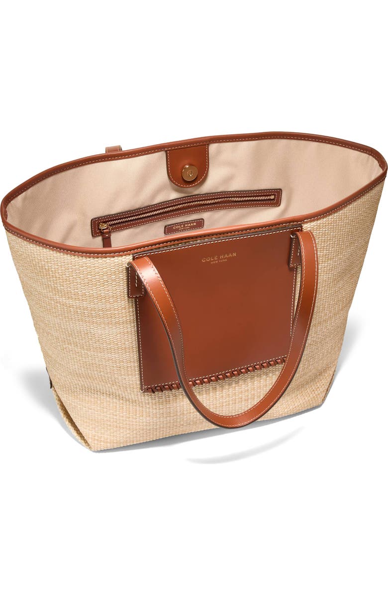 Cole Haan Nantucket Tote Bag, Alternate, color, Natural Straw/ Tan Trim