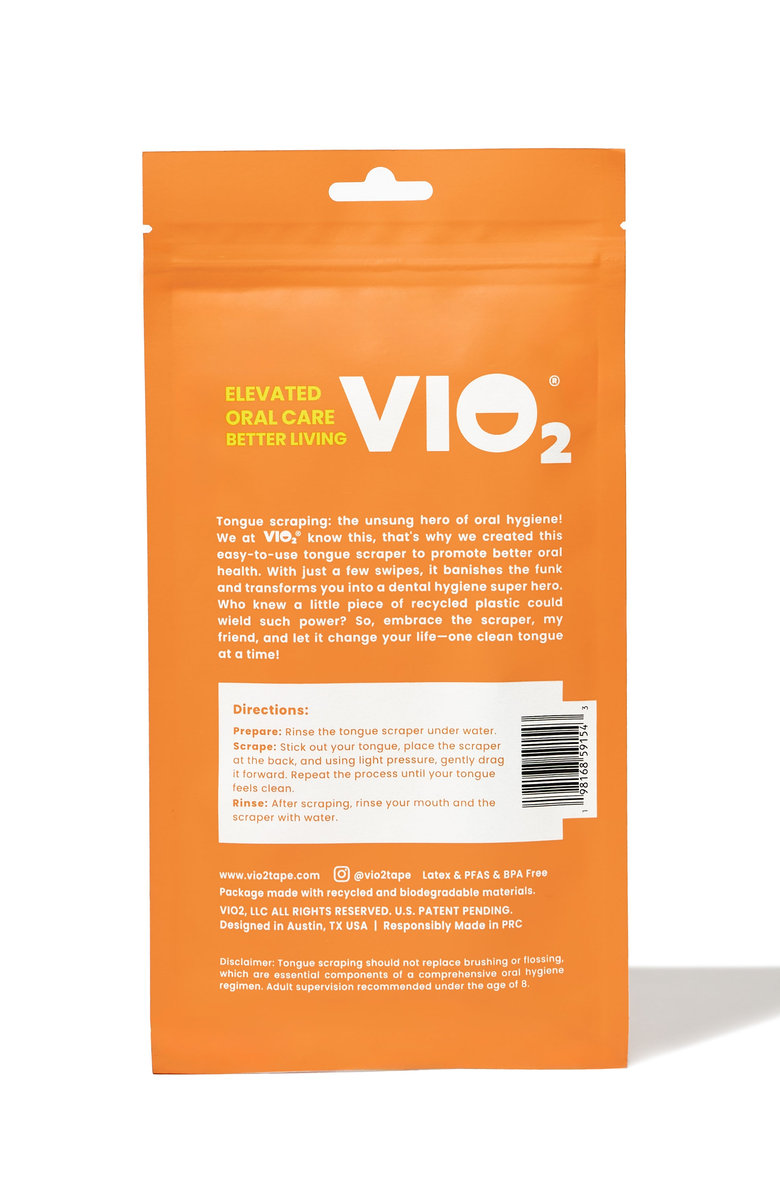 VIO2tape Reusable Tongue Scraper, Alternate, color, NO COLOR