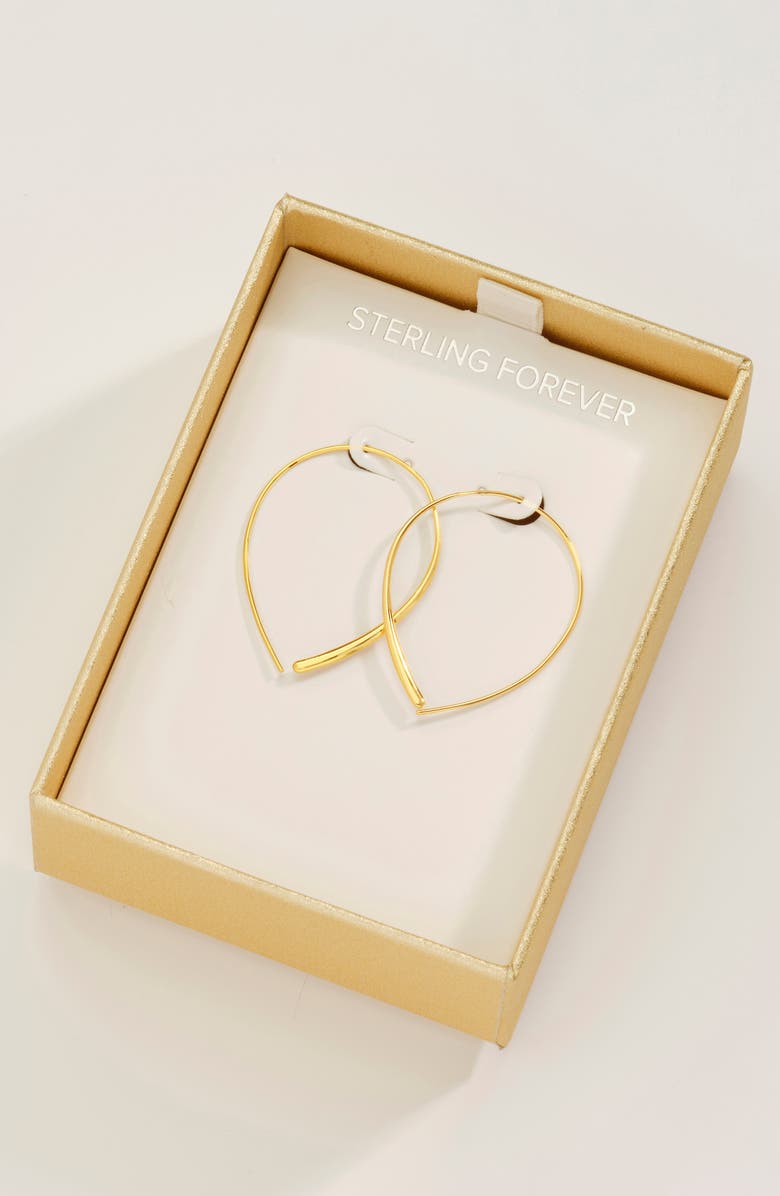 Sterling Forever Threader Hoop Earrings, Alternate, color, Gold