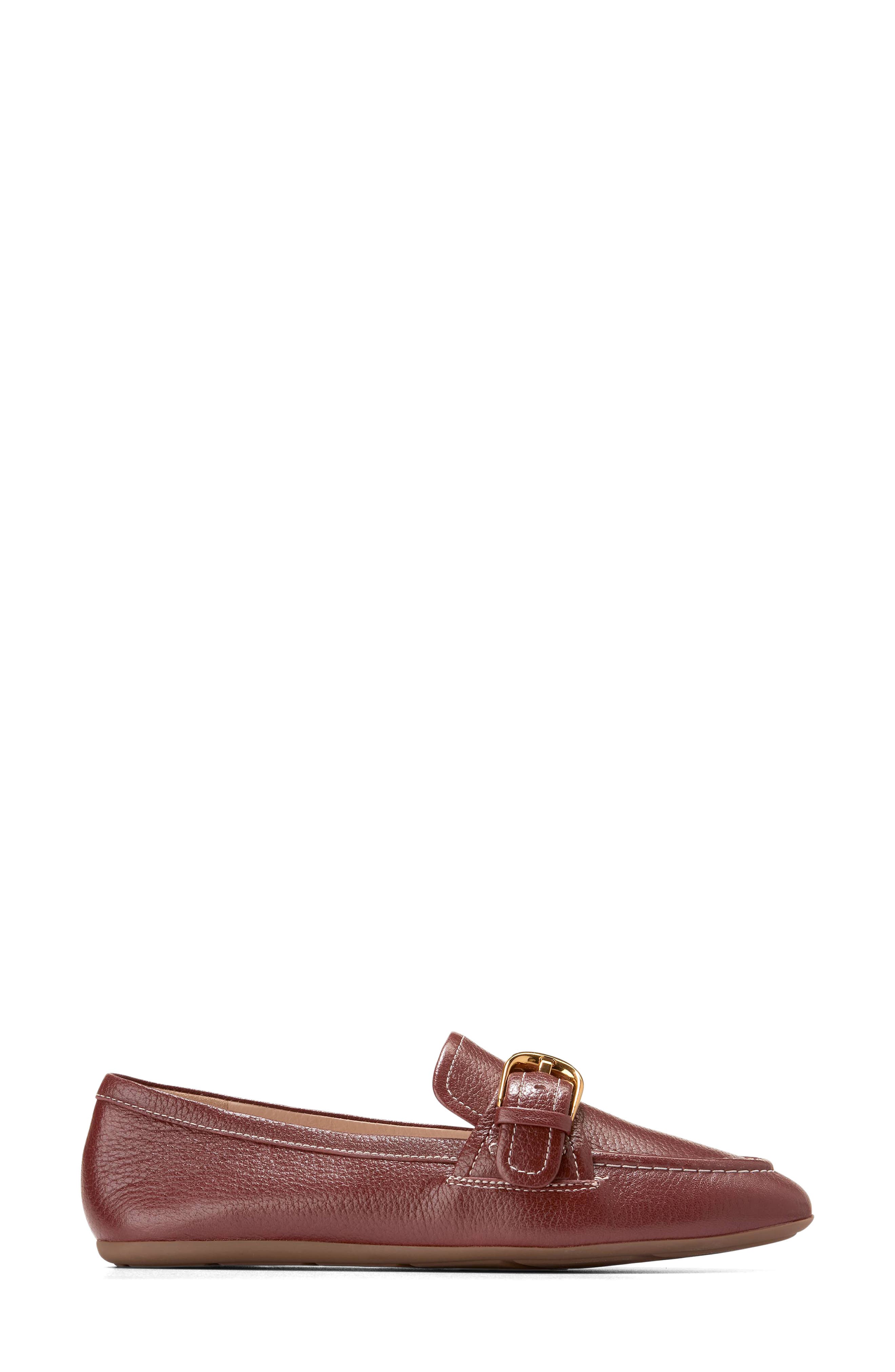 Cole Haan Grand Ambition Alette Buckle Loafer, Alternate, color, Mahogany Tumbled Leather
