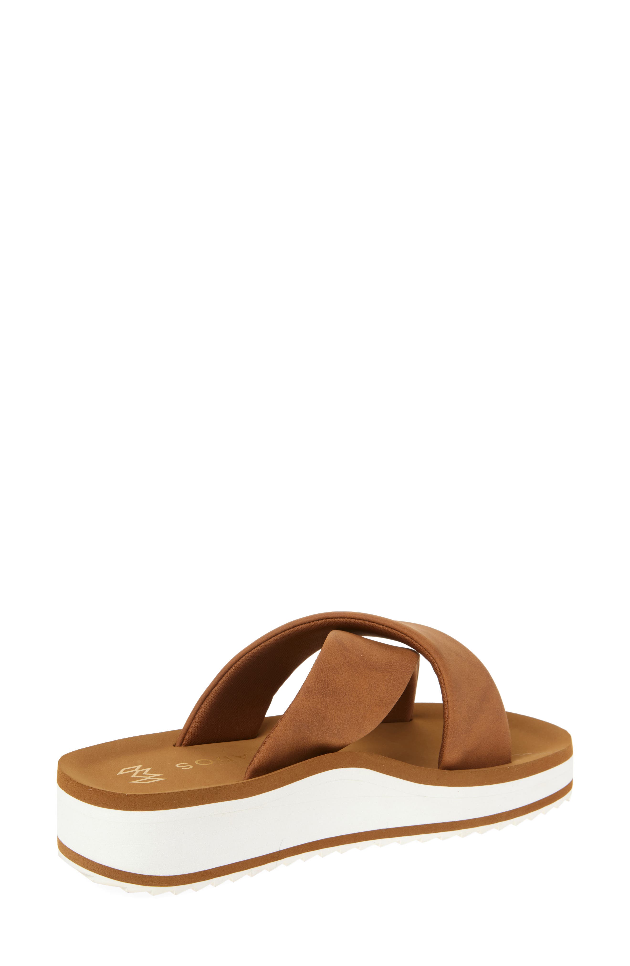 Gwen Criscross Platform Slide Sandal, Alternate, color, SADDLE