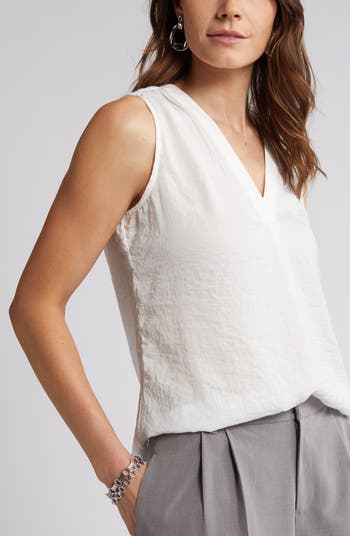 ヴィンスカムート Vince Camuto Plus Size Sleeveless V-Neck Rumple Blouse レディース シャツ ト Vince camuto sleeveless v neck rumple blouse + FREE SHIPPING